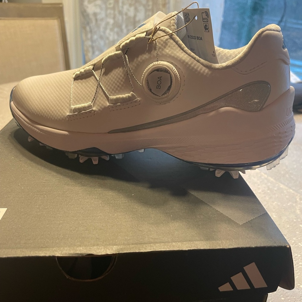 Adidas White Golf Shoes with BOA System